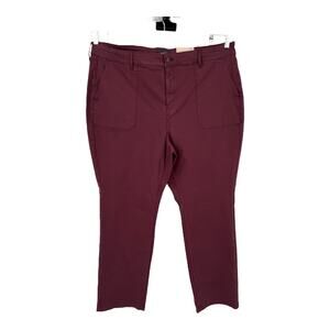 NYDJ Marilyn Straight denim jeans dark cherry size 24W